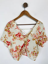 Load image into Gallery viewer, Flynn Skye Women's Floral Crop Blouse | M UK10-12 | Beige