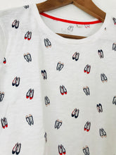 Load image into Gallery viewer, Boden Women's Shoe Print T-Shirt | M UK10-12 | White