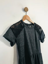 Load image into Gallery viewer, Topshop Women's Cotton Lace A-Line Dress | UK6 | Grey