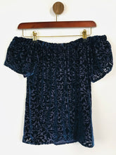 Load image into Gallery viewer, Hollister Women's Velvet Off The Shoulder Blouse | S UK8 | Blue