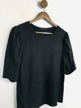 Load image into Gallery viewer, Zara Women's Gathered sleeve T-Shirt | L UK14 | Black