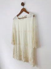 Load image into Gallery viewer, Darling Women's Embroidered Pearl Shift Dress | L | White