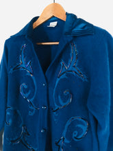 Load image into Gallery viewer, Country Casuals Women's Wool Embroidered Cardigan | M UK10-12 | Blue