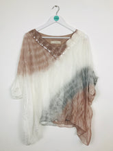 Load image into Gallery viewer, Ivy and Lace Womens Oversized T-shirt Blouse | UK10 | Brown White Blue