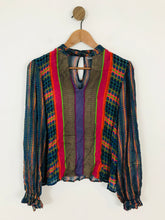 Load image into Gallery viewer, Conditions Apply Anthropologie Women's Boho Grid Blouse | XS UK6-8 | Multicolour