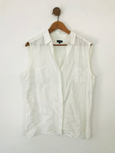Load image into Gallery viewer, Jaeger Women's Linen Sleeveless Button-Up Shirt | UK16 | White