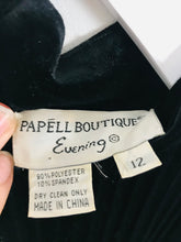 Load image into Gallery viewer, Papell Boutique Women’s Velour Velvet Maxi Evening Dress | UK12 | Black