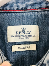 Load image into Gallery viewer, Replay Women’s Denim Long Sleeve Shirt | XL | Washed Blue