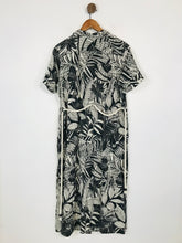 Load image into Gallery viewer, Zara Women's Linen Floral Shirt Dress | L UK14 | Black