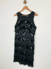 Load image into Gallery viewer, Phase Eight Women's Flapper Style Fringe Shift Dress | UK12 | Black