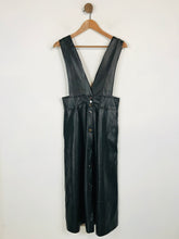 Load image into Gallery viewer, Zara Women's Faux Leather Dungaree Midi Dress NWT | M UK10-12 | Black
