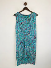 Load image into Gallery viewer, Saloni Women's Cowl Neck Pleated Sheath Dress | UK16 | Multicoloured