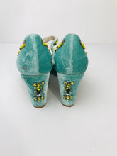 Load image into Gallery viewer, Boden Women's Embellished Velvet Heels | EU39 UK6 | Blue