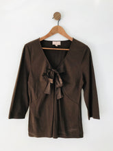 Load image into Gallery viewer, Fenn Wright Manson Women's V Neck Gathered Front Jersey Blouse  | UK16 | Brown