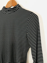 Load image into Gallery viewer, Uniqlo Women's Striped High Neck T-Shirt | M UK10-12 | Black