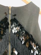 Load image into Gallery viewer, Phase Eight Women's Flapper Style Fringe Shift Dress | UK12 | Black