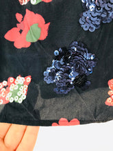 Load image into Gallery viewer, DKNY Women's Silk Sequin Floral Cami Tank Top | P UK8 | Blue