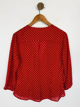 Load image into Gallery viewer, LK Bennett Women's Silk Polka Dot Blouse | UK12 | Red