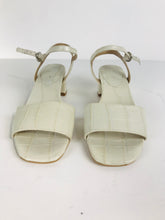 Load image into Gallery viewer, Jigsaw Women's Snakeskin Heeled Sandals NWT | UK4 | White
