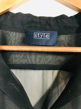 Load image into Gallery viewer, Style Women's Sheer Button-Up Shirt | M UK10-12 | Black