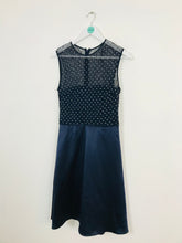 Load image into Gallery viewer, Reiss Women’s Knee Length Aline Embellished Dress | UK 10 | Navy