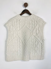 Load image into Gallery viewer, Zara Women's Cable Knit Sweater Vest | S UK8 | White