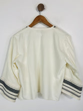 Load image into Gallery viewer, Kaftan Queen Women's Boho Cropped Flare Sleeve Blazer Jacket | M UK10-12 | White