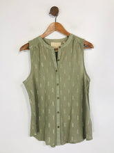Load image into Gallery viewer, Anthropologie Vannessa Virginia Women's Embroidered Sleeveless Blouse Top | UK4 | Green
