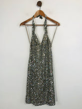 Load image into Gallery viewer, Scala Women's Embroidered Halter Neck Mini Dress NWT | UK8 | Grey