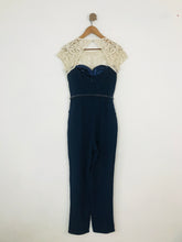Load image into Gallery viewer, Little Mistress Women’s Embroidered Jumpsuit | UK12 | Navy Blue