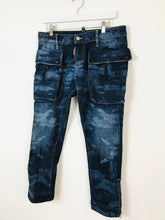 Load image into Gallery viewer, Dsquared2 Womens Cropped Camo Jeans | 42 M UK10 | Blue
