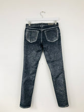 Load image into Gallery viewer, Zara Womens Premium Denim Glitter Skinny Jeans | EU34 UK6 W28 L28 | Dark Blue