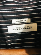 Load image into Gallery viewer, Versace Men's Cotton Striped Button-Up Shirt | 42 | Black