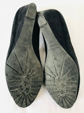 Load image into Gallery viewer, L.K. Bennett Women’s Wedge Slip-On Suede Heels | 39 UK6 | Black