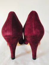 Load image into Gallery viewer, Pied A Terre Women’s Suede Strap Court Heels | 39.5 UK6.5 | Burgundy Red