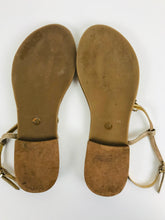 Load image into Gallery viewer, Kate Kuba Women's Leather Embellished Sandals | EU39 UK6 | Brown