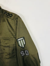 Load image into Gallery viewer, Superdry Women's Embroidered Military Button-Up Shirt | M UK10-12 | Green