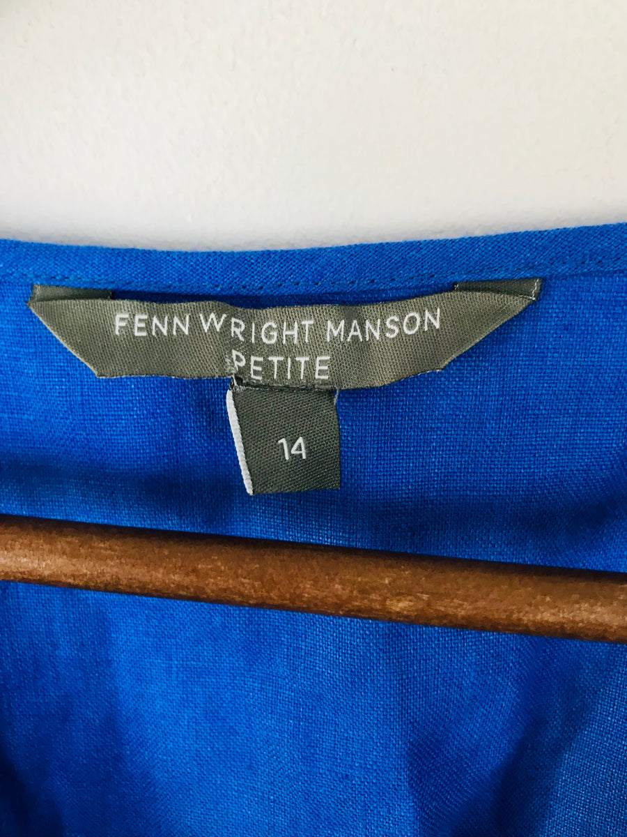 Fenn Wright Manson Women's Linen V-Neck Midi Dress UK14 Petite