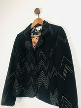 Load image into Gallery viewer, Megan Park Women's Wool Contrast Blazer Jacket | Size 3 | Black