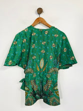 Load image into Gallery viewer, Great Plains Women's Floral Wrap Blouse | L UK14 | Green
