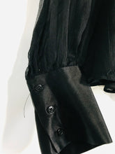 Load image into Gallery viewer, Zara Women's Long Sleeve Silk Blouse  | L UK14 | Black