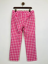 Load image into Gallery viewer, Boden Women's Cotton Gingham Chino Trousers | UK12 | Pink