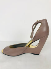 Load image into Gallery viewer, Reiss Womens Leather Peep Toe Heel | UK 7 EU 40 | Purple