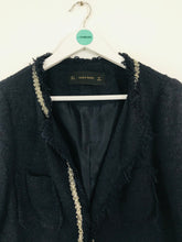 Load image into Gallery viewer, Zara Women’s Beaded Blazer | L UK14 | Blue