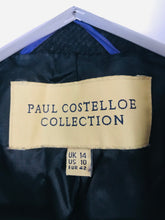 Load image into Gallery viewer, Paul Costelloe Women’s Pinstripe Pea Coat | UK14 | Black
