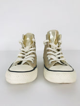 Load image into Gallery viewer, Converse Women’s Glittery High Top Trainers | UK5.5 | Gold