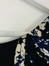 Load image into Gallery viewer, Mango Women’s Printed Sheath Mini Dress | S | Black Blue