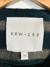 Load image into Gallery viewer, Kew Women's Striped Shacket Overcoat Coat | UK14 | Blue