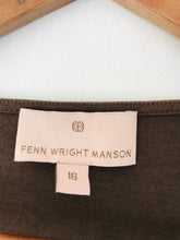 Load image into Gallery viewer, Fenn Wright Manson Women's V Neck Gathered Front Jersey Blouse  | UK16 | Brown