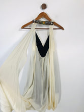 Load image into Gallery viewer, Meghan Women's Embroidered Pleated Midi Dress NWT | US2 UK6 | Beige